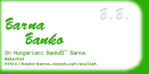 barna banko business card